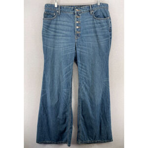 LAUREN RALPH LAUREN Jeans Womens 16 Flared High Rise Buttonfly Stretch Blue